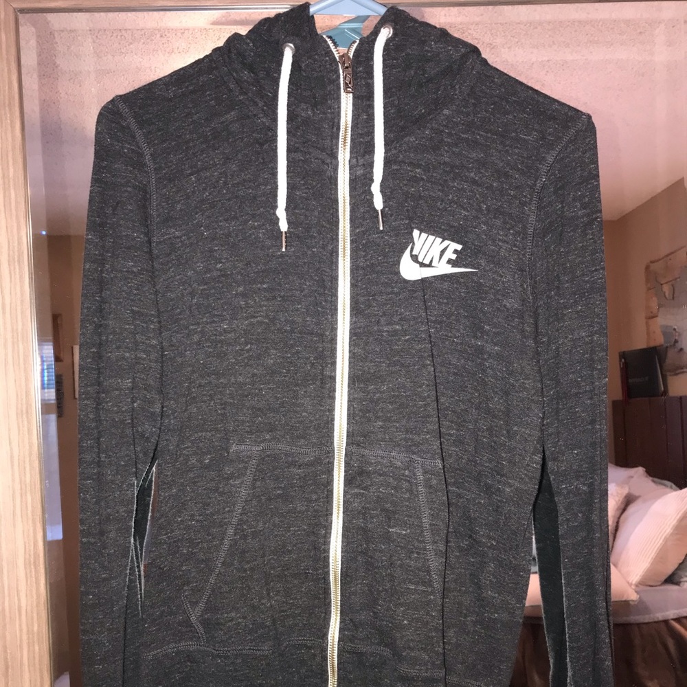 Nike grey/black zip up sweatshirt
